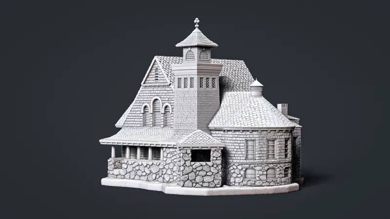 Mont Vernon Congregational Church 1896 - Model preview 3