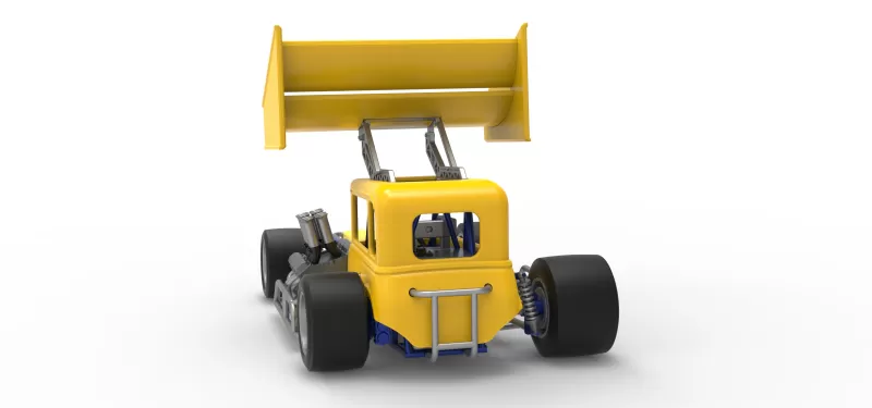 Vintage Winged Supermodified stock car Version 3 Scale 1:25 - Model preview 14