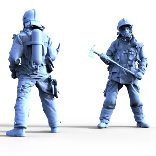 Firefighter figure for ship model