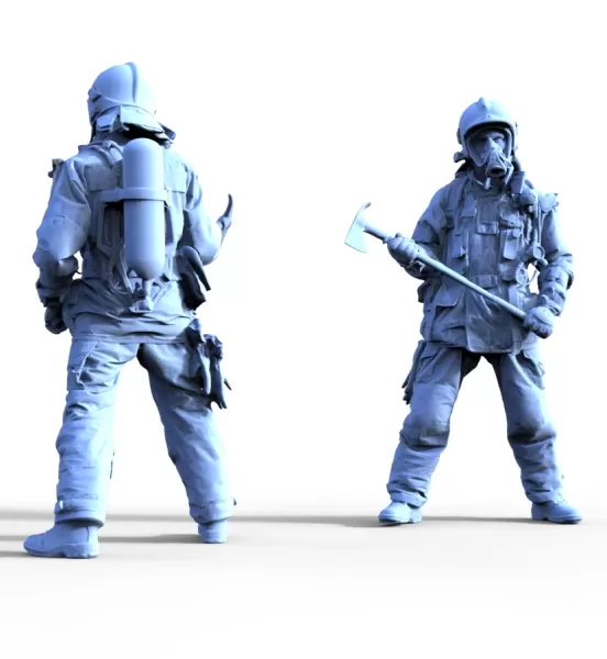 Firefighter figure for ship model - Model preview 1