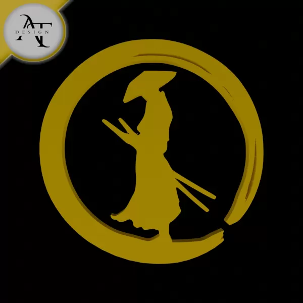 Samurai - Silhouette - 2D Wall Art Decor - Model preview 1