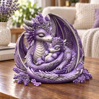Lavender Dragon Mother and Baby STL File for 3D Print - Model thumbnail 5
