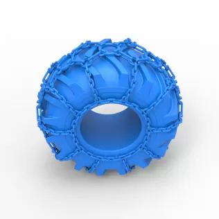 Tire of Timberjack with chains Scale 1:25 - Model thumbnail 6