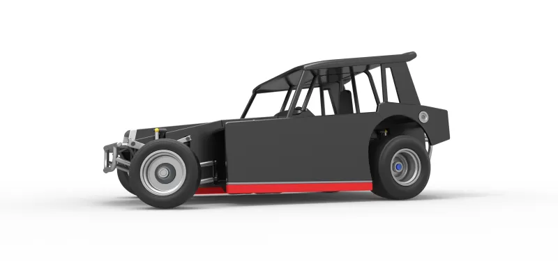 Vintage Dirt Modified stock car V6 while turning Scale 1:25 - Model preview 2