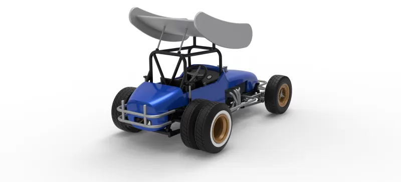 Vintage Winged Supermodified stock car for Dirt V2 Scale 1:25 - Model preview 18