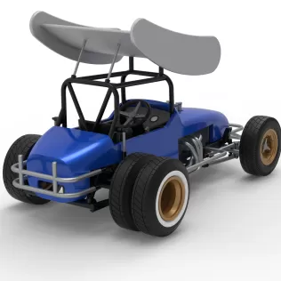 Vintage Winged Supermodified stock car for Dirt V2 Scale 1:25 - Model thumbnail 18