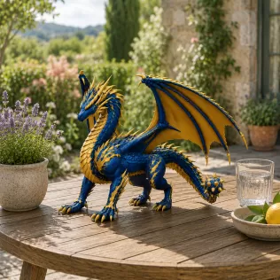 Azure Royal War Dragon STL File for 3D Print - Model thumbnail 2