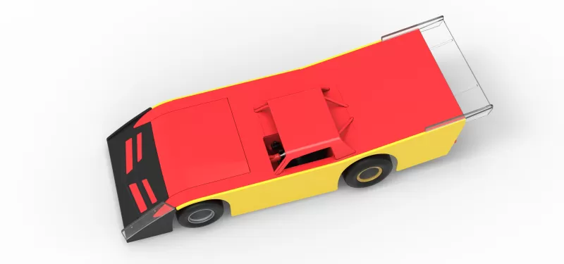Vintage Dirt late model Race car Version 5 Scale 1:25 - Model preview 4
