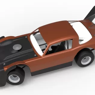 Vintage Dirt late model Race car V4 while turning Scale 1:25 - Model thumbnail 4