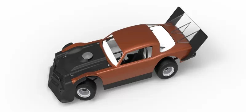 Vintage Dirt late model Race car V4 while turning Scale 1:25 - Model preview 4
