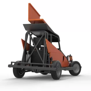 New Zealand Ministock car while turning Version 2 Scale 1 to 25 - Model thumbnail 19