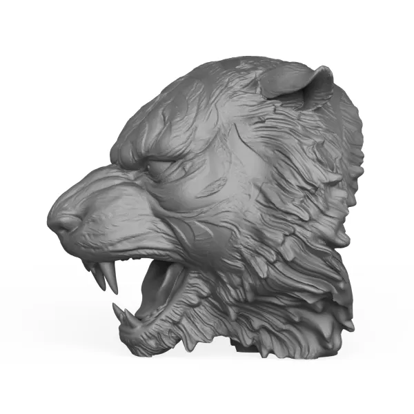 3D Printable Tiger Animal Head - Model preview 3