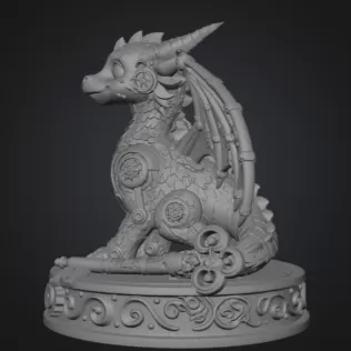 Mechanical Fantasy Dragon STL File for 3D Printing - Model thumbnail 8