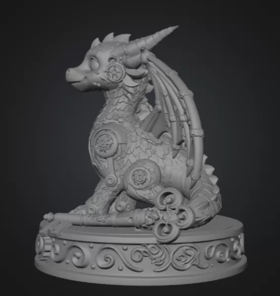 Mechanical Fantasy Dragon STL File for 3D Printing - Model preview 8