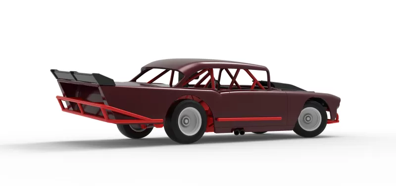Vintage Dirt Modified stock car V9 while turning Scale 1:25 - Model preview 21