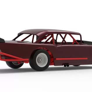 Vintage Dirt Modified stock car V9 while turning Scale 1:25 - Model thumbnail 21