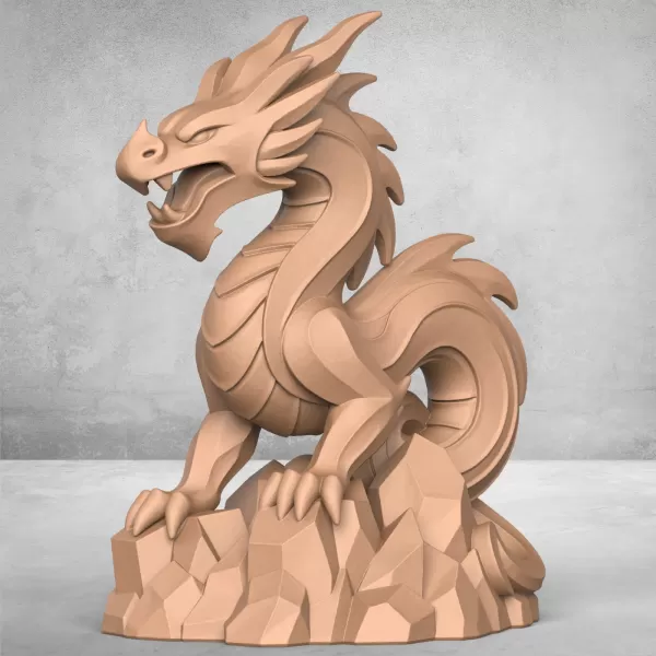 Ancient Chinese Dragon Statue - Model preview 1