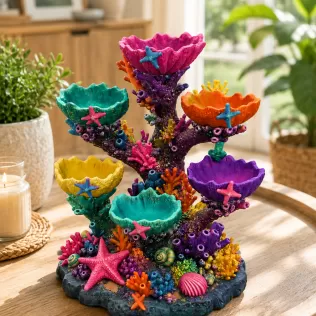 Colorful Coral Reef Tree Organizer STL File for 3D Print - Model thumbnail 2