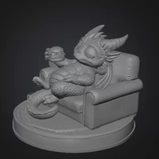 Lazy Dragon STL File for 3D Printing - Model thumbnail 9
