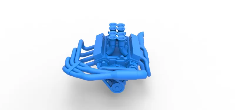 Engine V8 for Supermodified race car Version 3 Scale 1:25 - Model preview 6