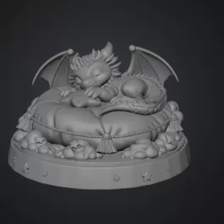 Sleeping Dream Dragon STL File 3D Print - Model thumbnail 7