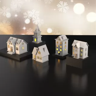 3D Christmas Houses , 5 pcs. Bundle for Christmas, Christmas - Model thumbnail 3