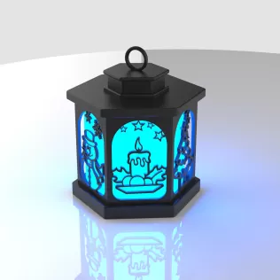 3D Christmas Lamp, Christmas Lantern, Night Light, Candle Holder - Model thumbnail 5