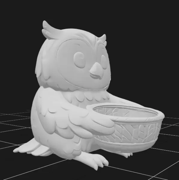 Owl Holding Gift Basket - Model preview 5