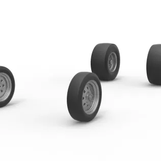 Wheel set of Vintage Front engine dragster V5 Scale 1:25 - Model thumbnail 2