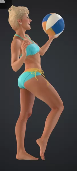 frau am strand mit ball - Model preview 2