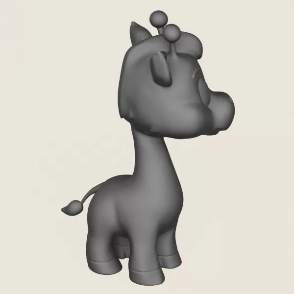 Cartoon Giraffe Print Ready 3D Model - Model preview 4