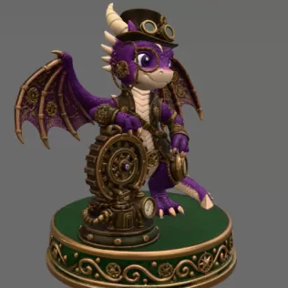 Clockwork Fantasy Dragon STL for 3D Printing - Model thumbnail 6