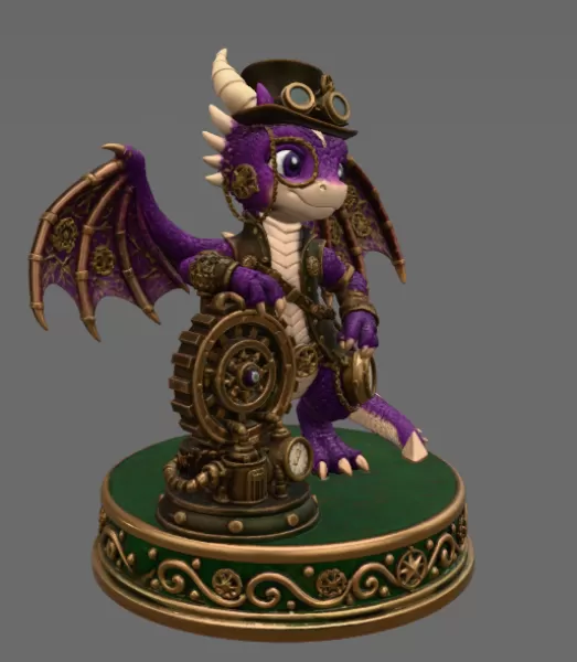 Clockwork Fantasy Dragon STL for 3D Printing - Model preview 6