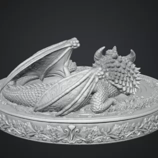 Amethyst Floral Dragon Bowl STL file for 3D Print - Model thumbnail 15