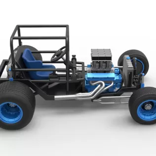 Vintage Dirt Supermodified stock car Base Scale 1:25 - Model thumbnail 19