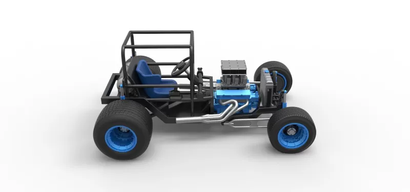 Vintage Dirt Supermodified stock car Base Scale 1:25 - Model preview 19