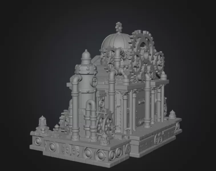 Grand Steampunk Gearworks Castle STL File for 3D Print - Model preview 12