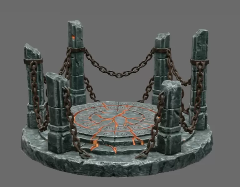 Ancient Chain Portal STL File for 3D Print - Model preview 4