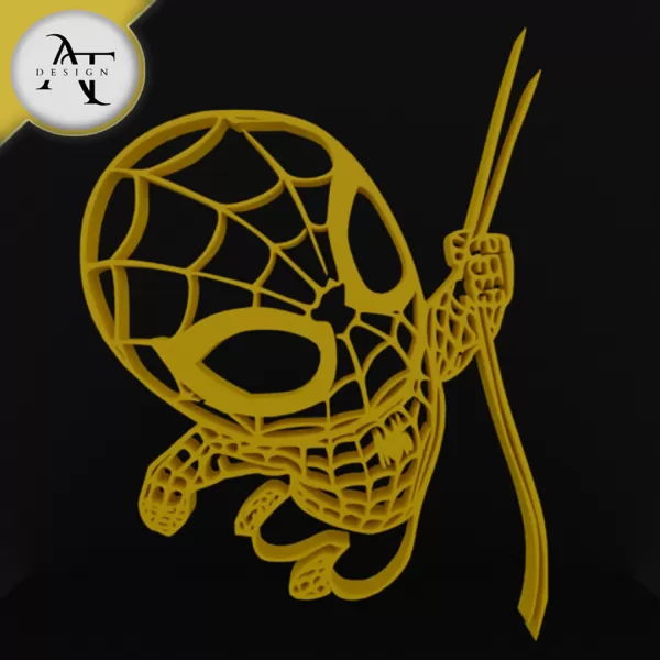 Spidey - Little Spiderman - Marvel - Silhouette - 2D Wall Art - Model preview 1