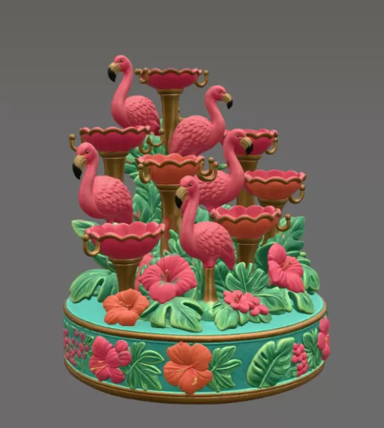Flamingo Jewelry Organizer STL File for 3D Print - Model preview 11