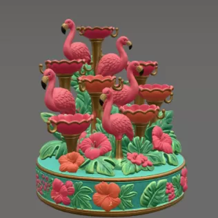 Flamingo Jewelry Organizer STL File for 3D Print - Model thumbnail 11