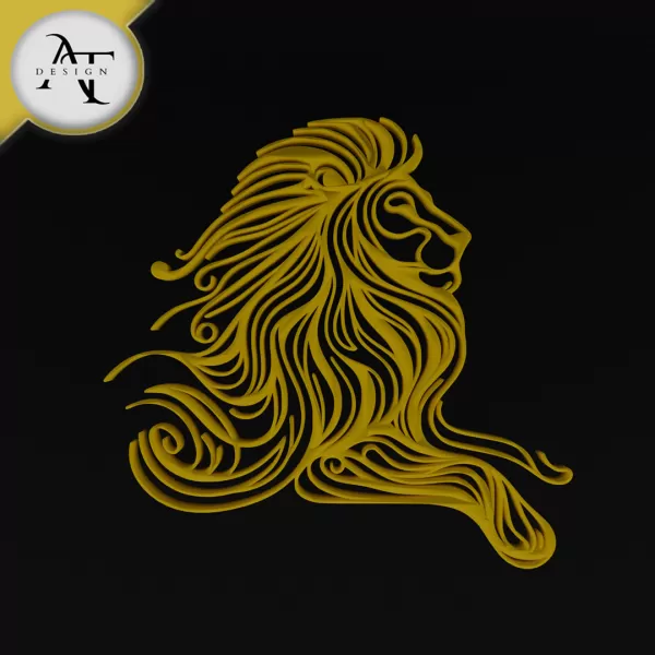 Lion - Line Art - 2D Wall Art Decor - Model preview 1