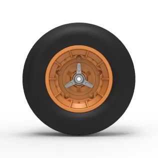 Wheel of Vintage Dirt race car V7 Scale 1:25 - Model thumbnail 5