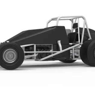 Vintage Dirt Silver Crown Car while turning Scale 1:25 - Model thumbnail 2