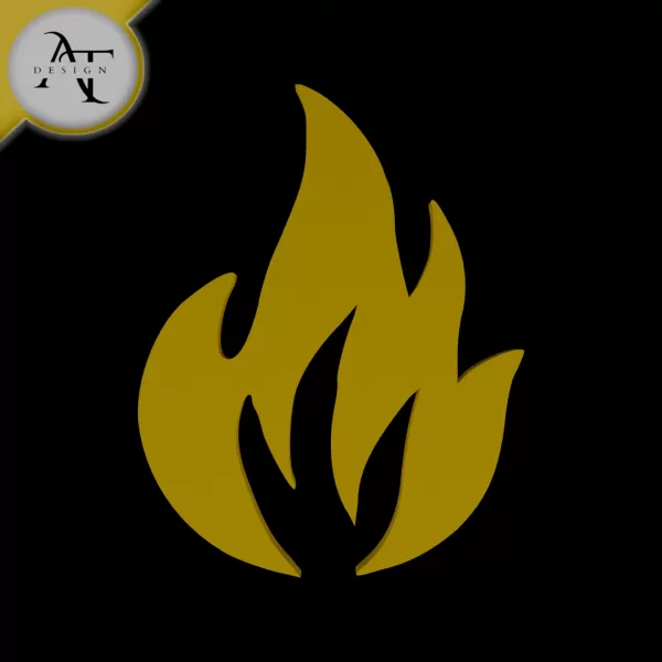Simple Flame Symbol - 2D Art - Model preview 1