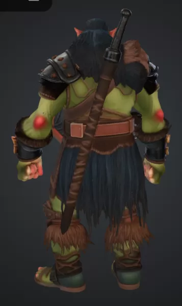 Orc mit grossen zähnen und einem schwert - Model preview 3