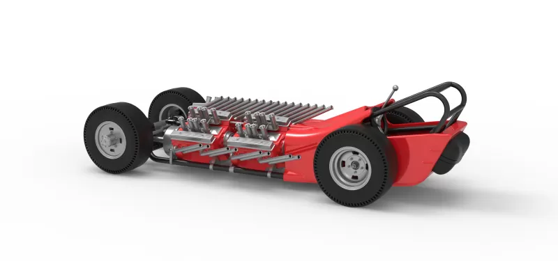 Vintage AWD Dragster Version 2 Scale 1:25 - Model preview 12