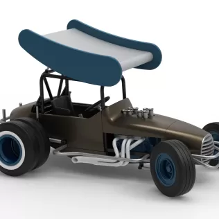 Vintage Winged Supermodified for Dirt while turning V2 1:25 - Model thumbnail 24