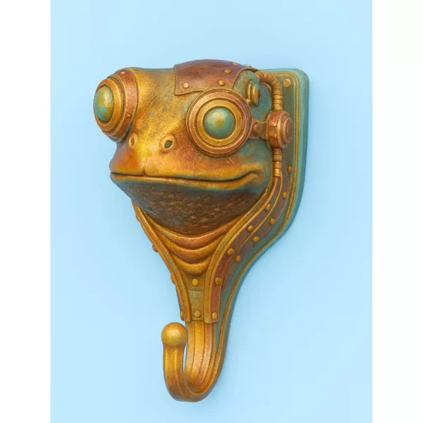 Steampunk Frog Wall Hook – 3D Print Model - Model preview 1
