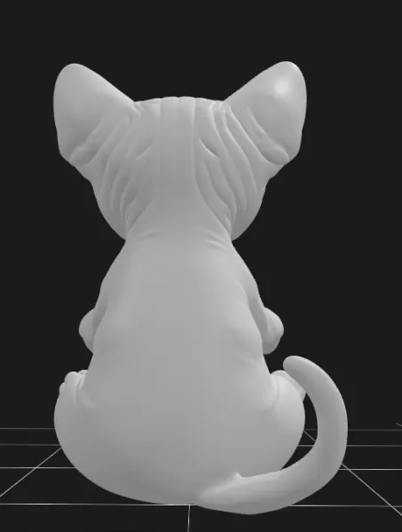 Sphynx Cat Holding a Gift Basket - Model preview 4